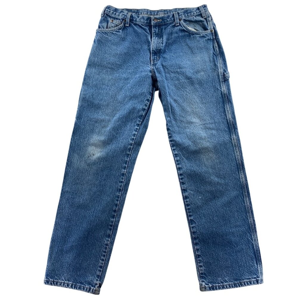 Dickies Mens Carpenter Jeans Size 36x34 Blue Denim Relaxed Fit Cotton Straight